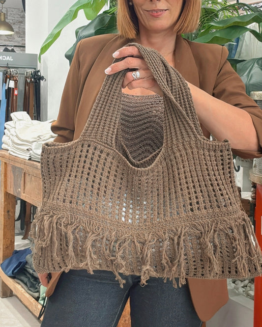 Bolso ganchillo flecos