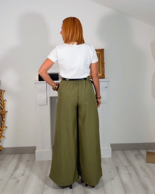 Pantalon ancho cinturon