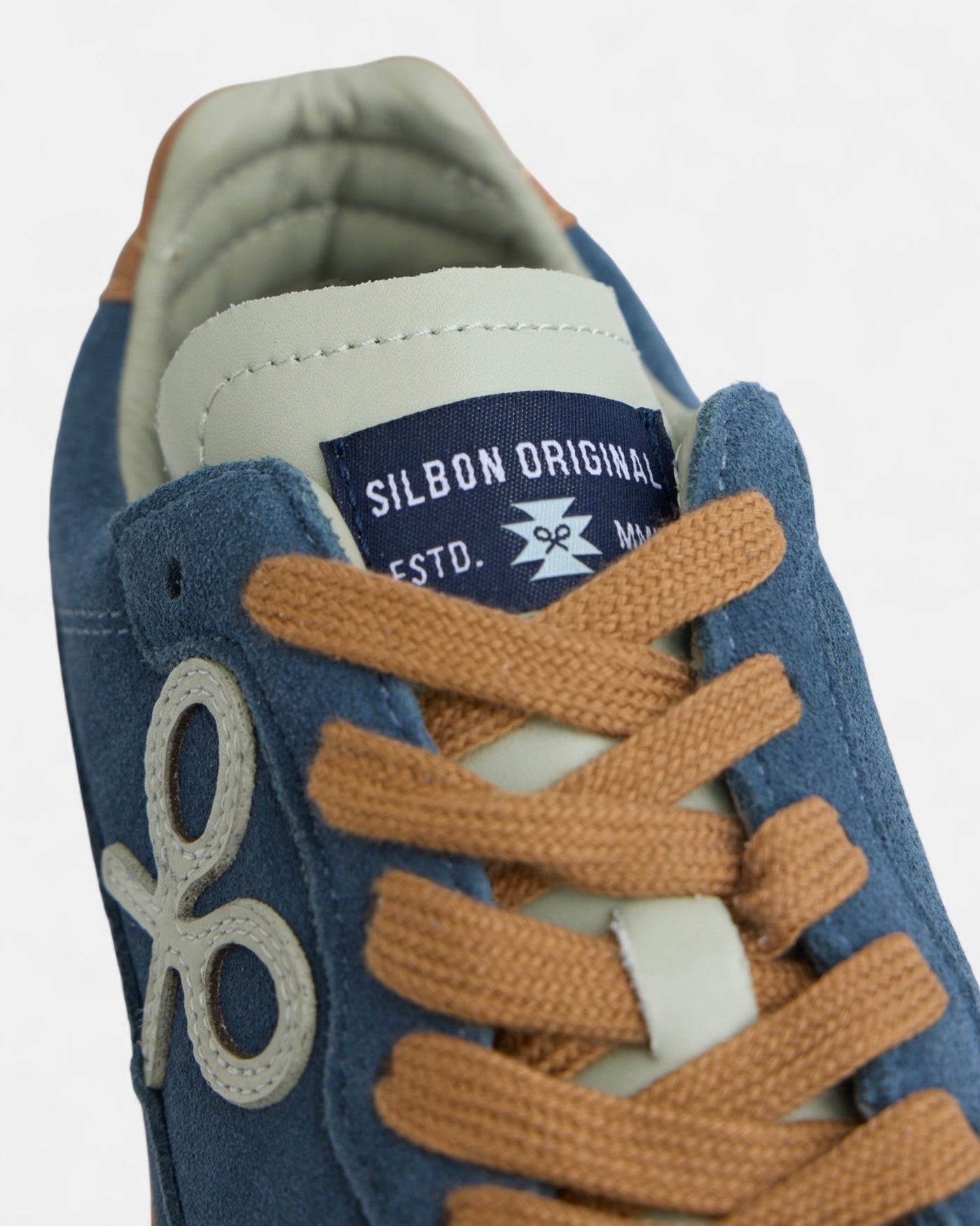 Zapatilla Silbon casual piel azul