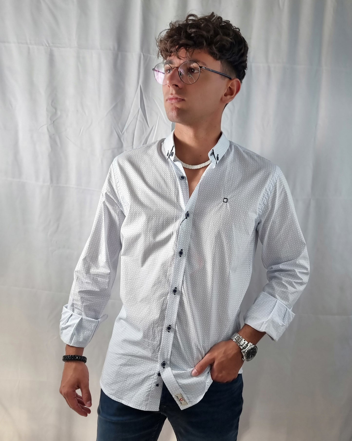 Camisa yellow Skin cuadricula verde