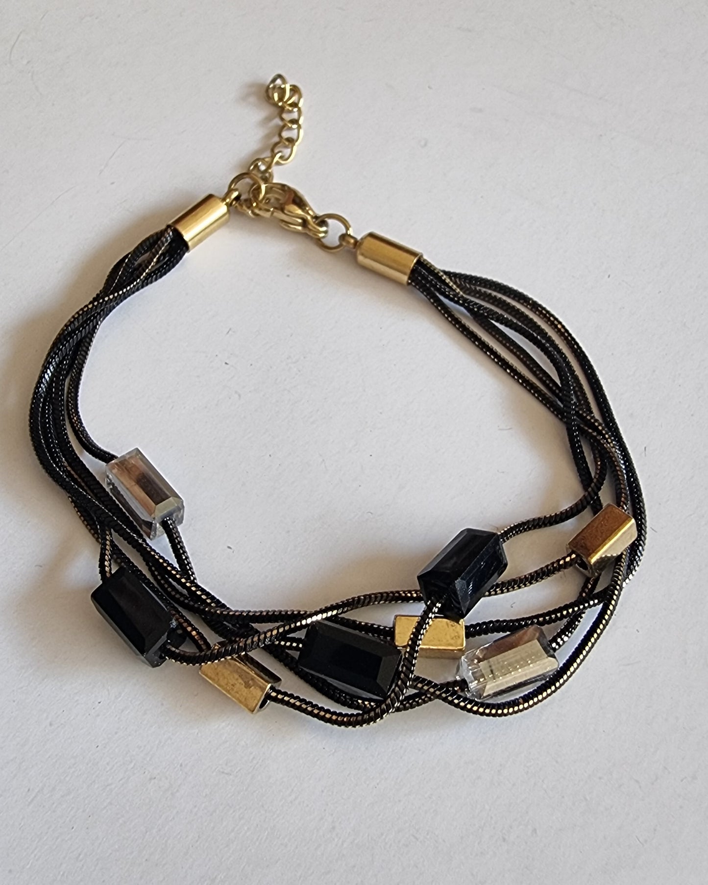 Pulsera negra abalorios