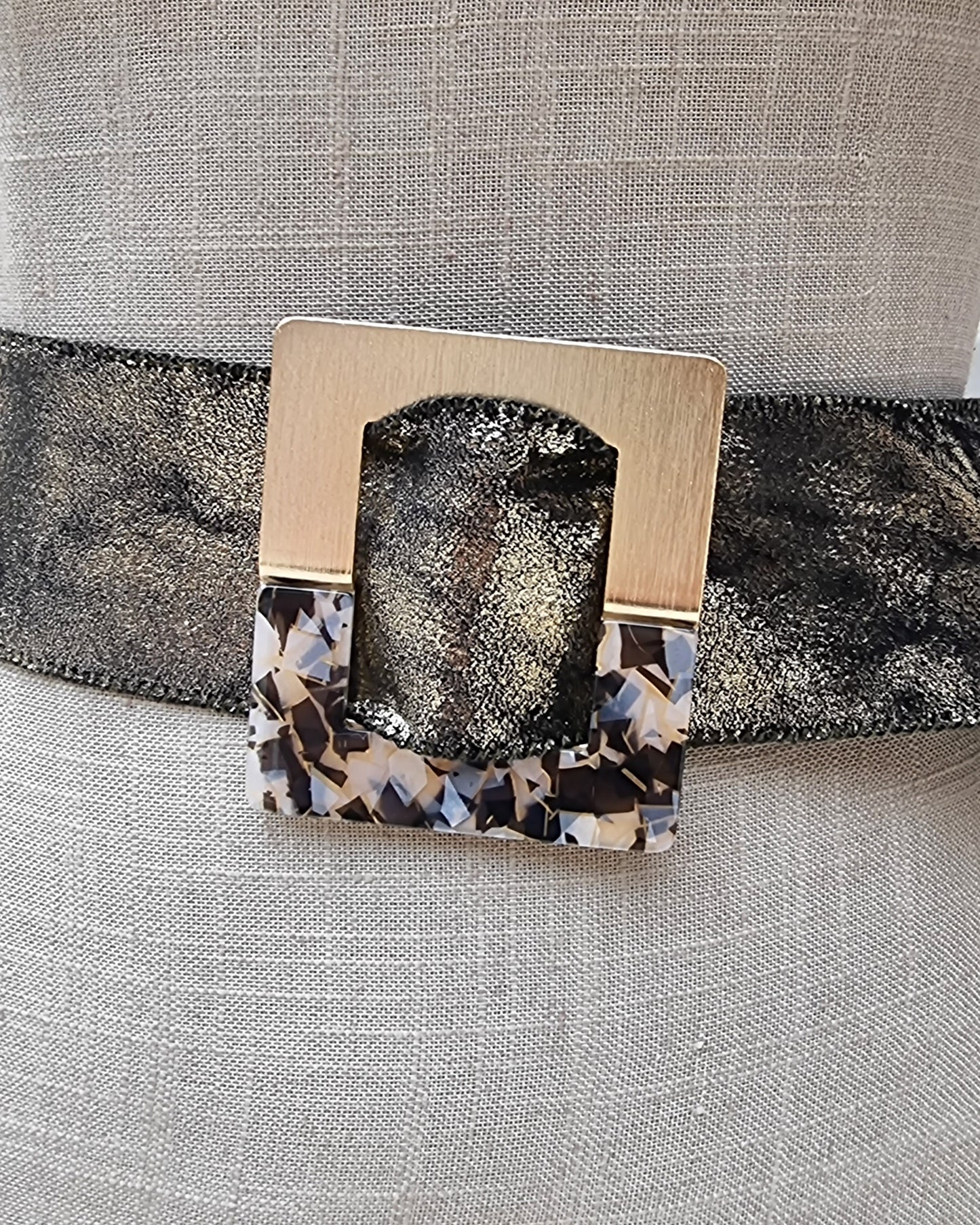 Cinturon tejido metalizado