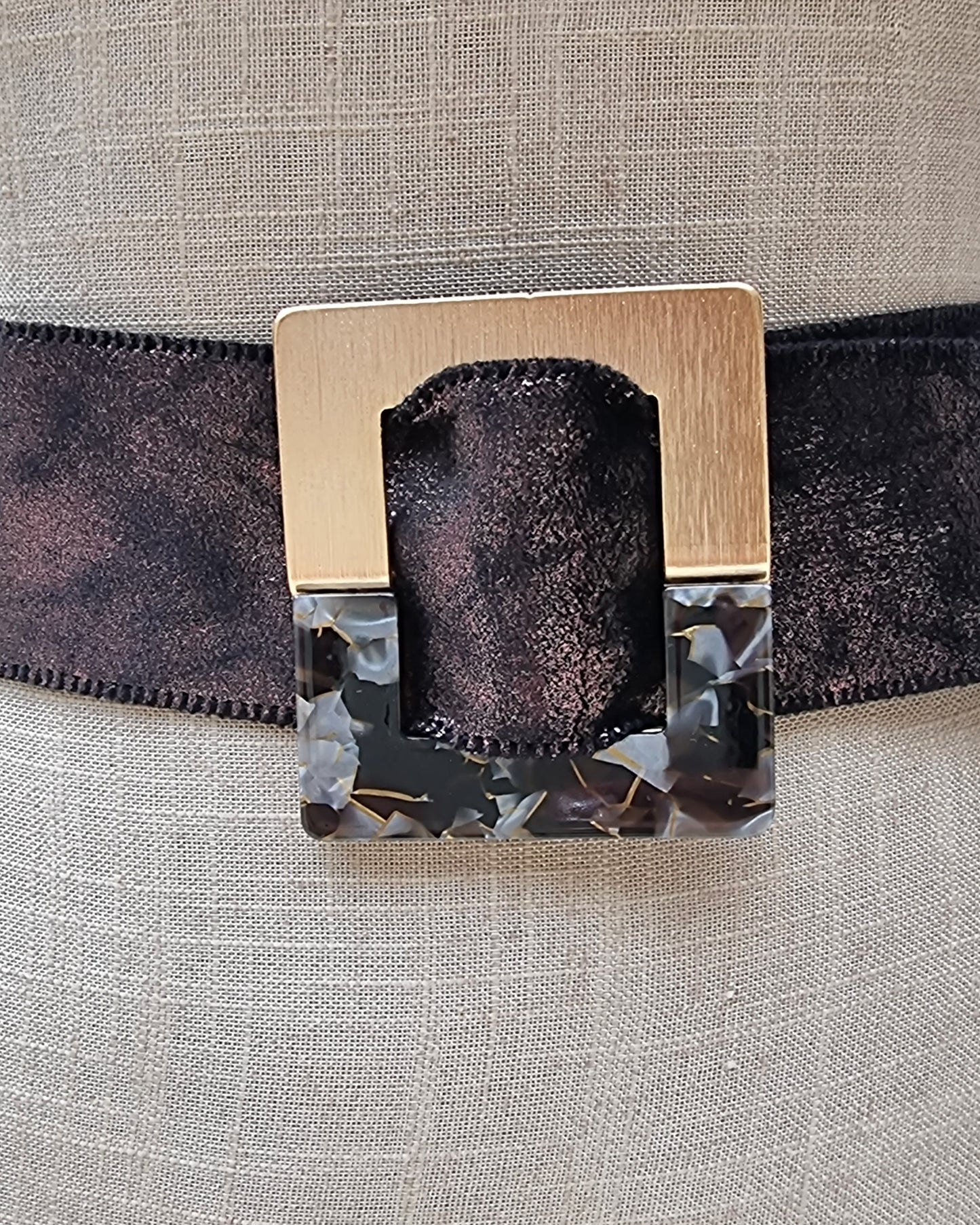 Cinturon tejido metalizado