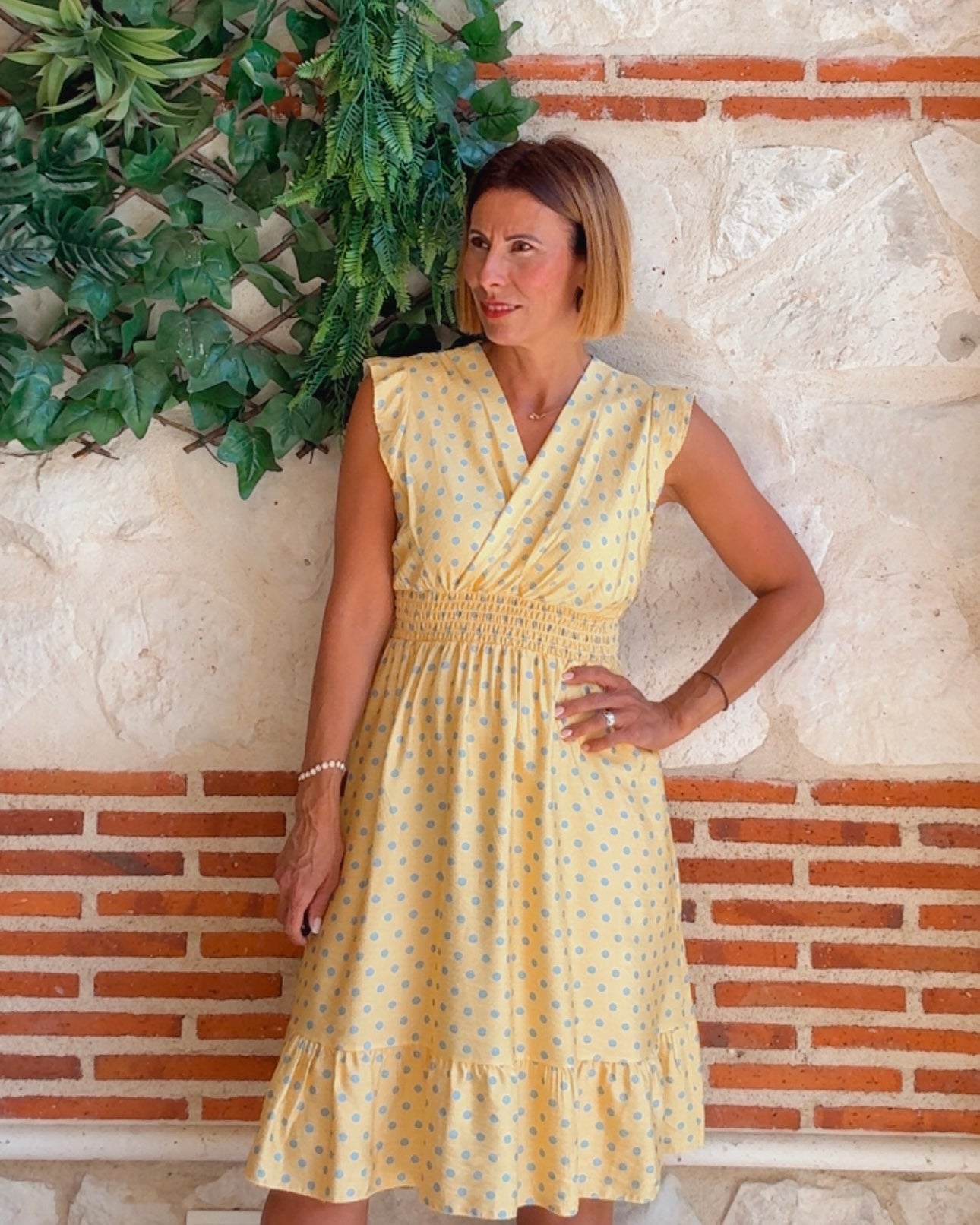 Vestido lunares amarillo