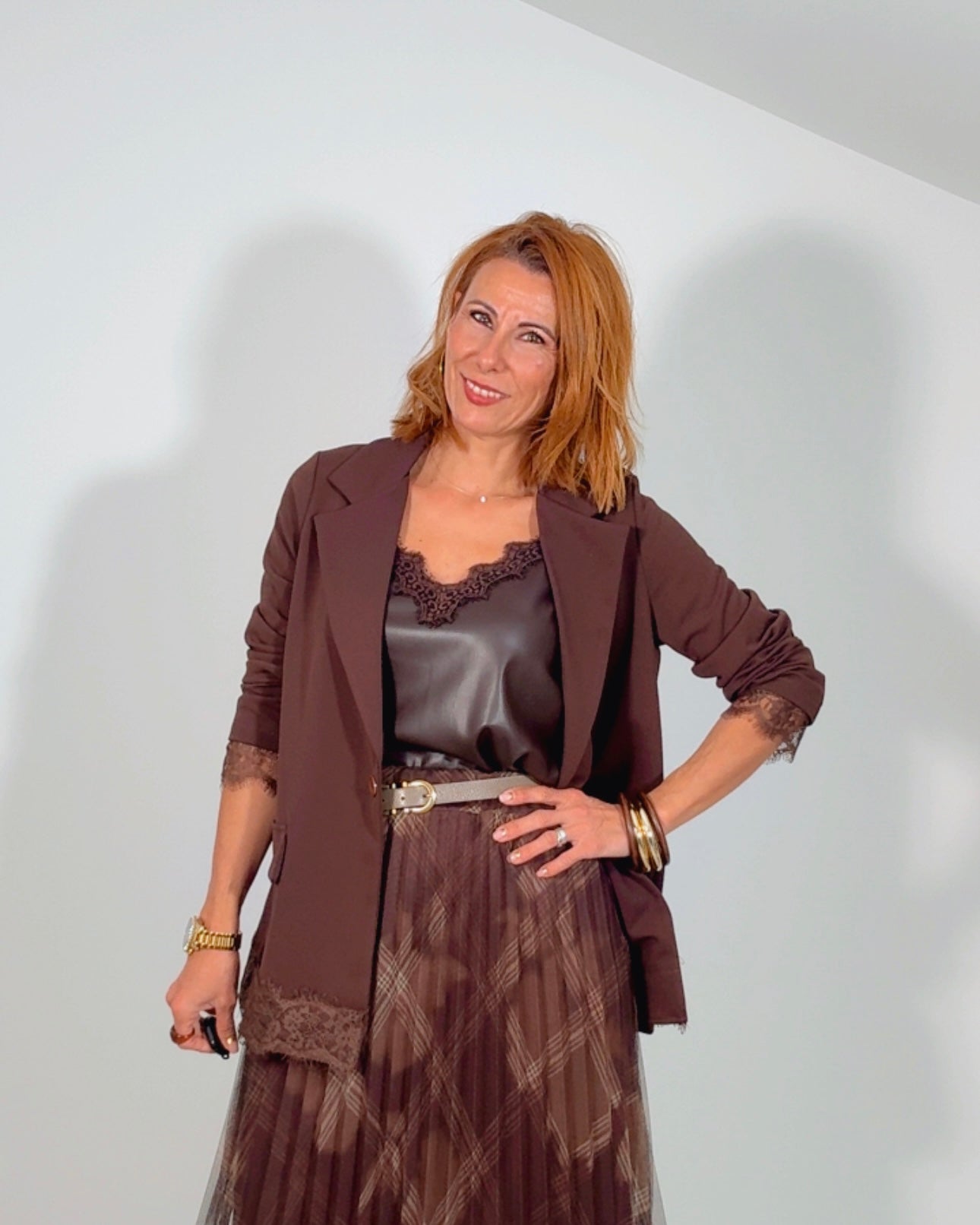 Blazer puntilla chocolate