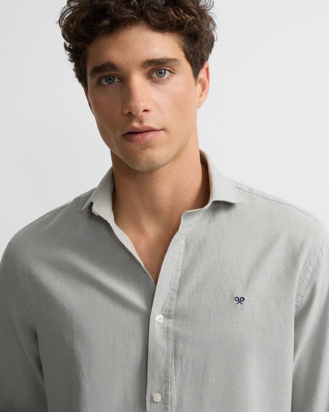 Camisa Solft Silbon azul gris
