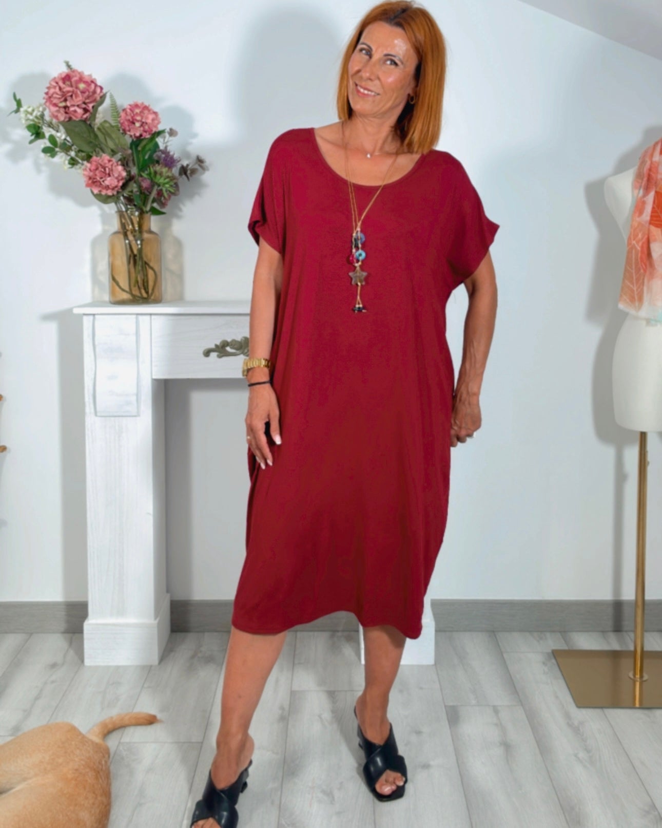 Vestido amplio colgante