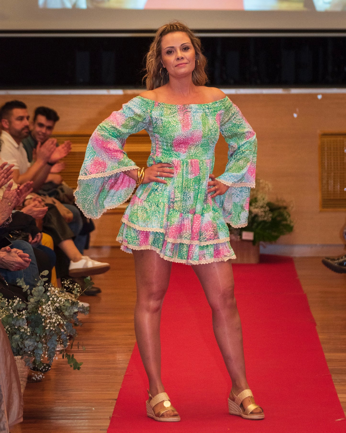 Vestido corto nido de abeja