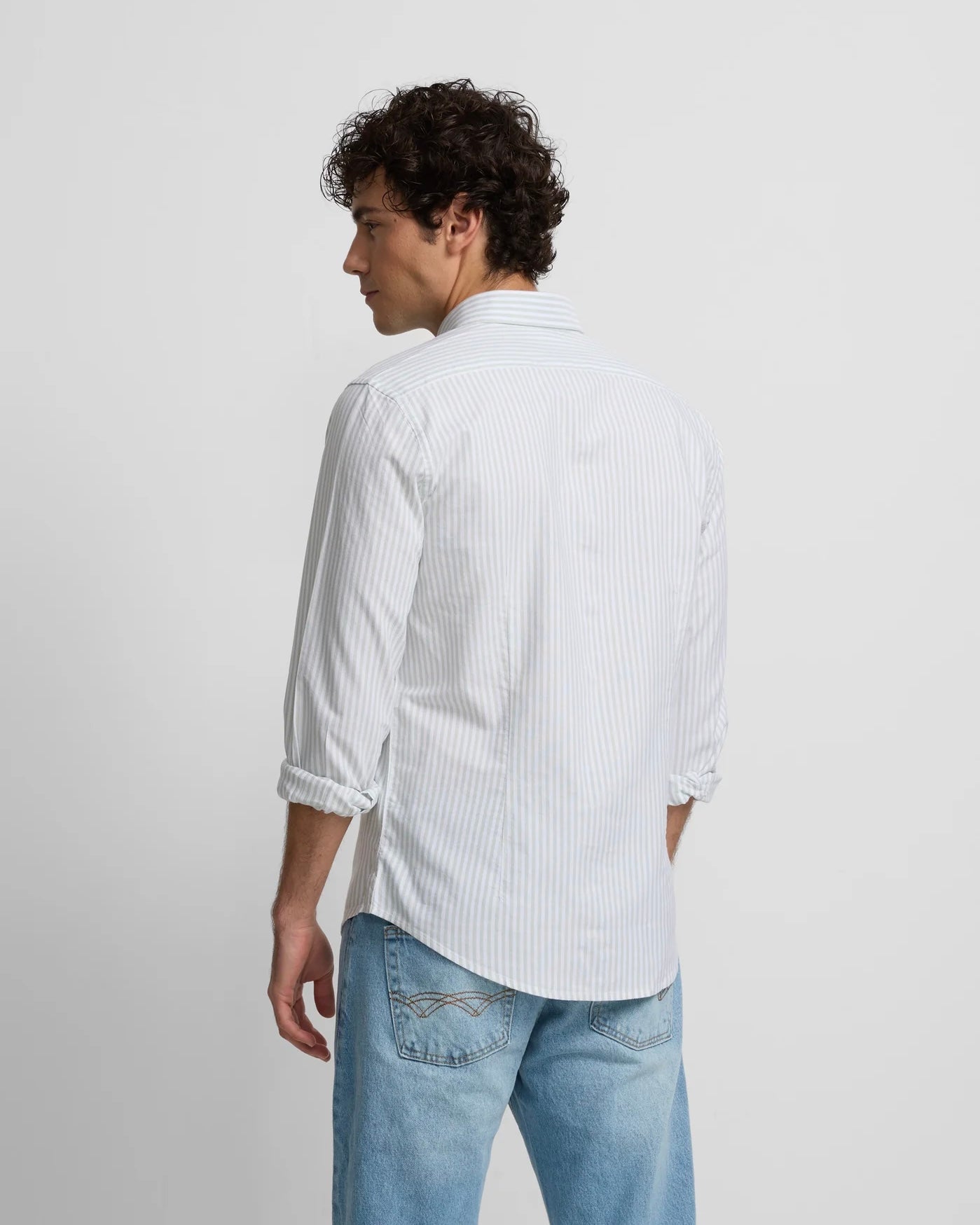 Camisa Oxford Silbon rayas verdes