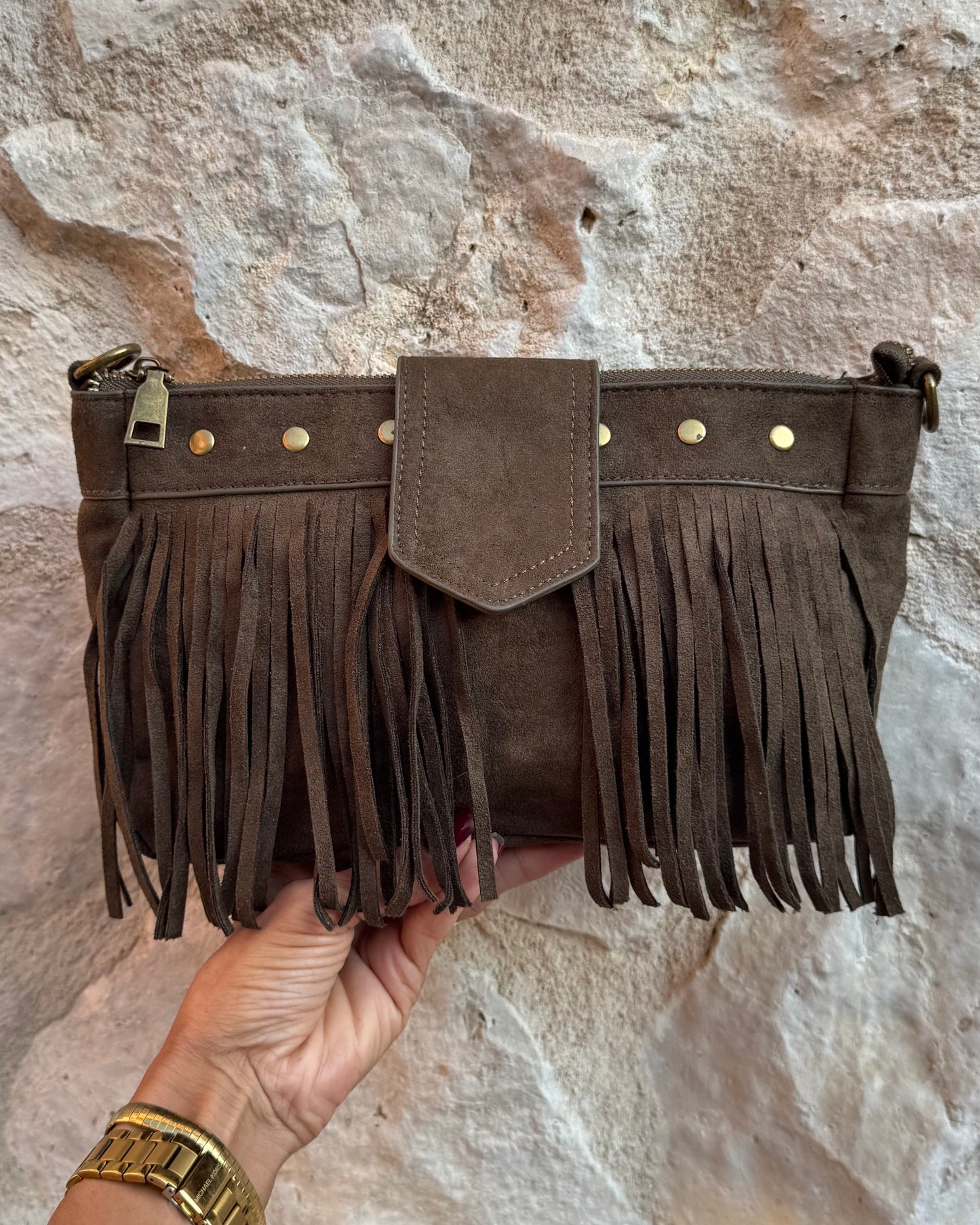 Bolso flecos antelina