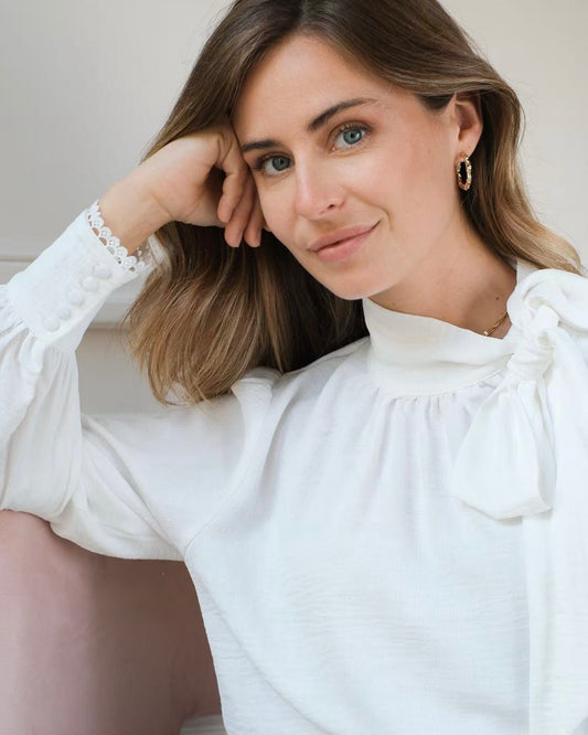 Blusa coquette blanca