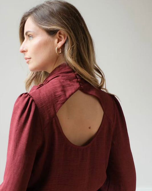 Blusa coquette burdeos