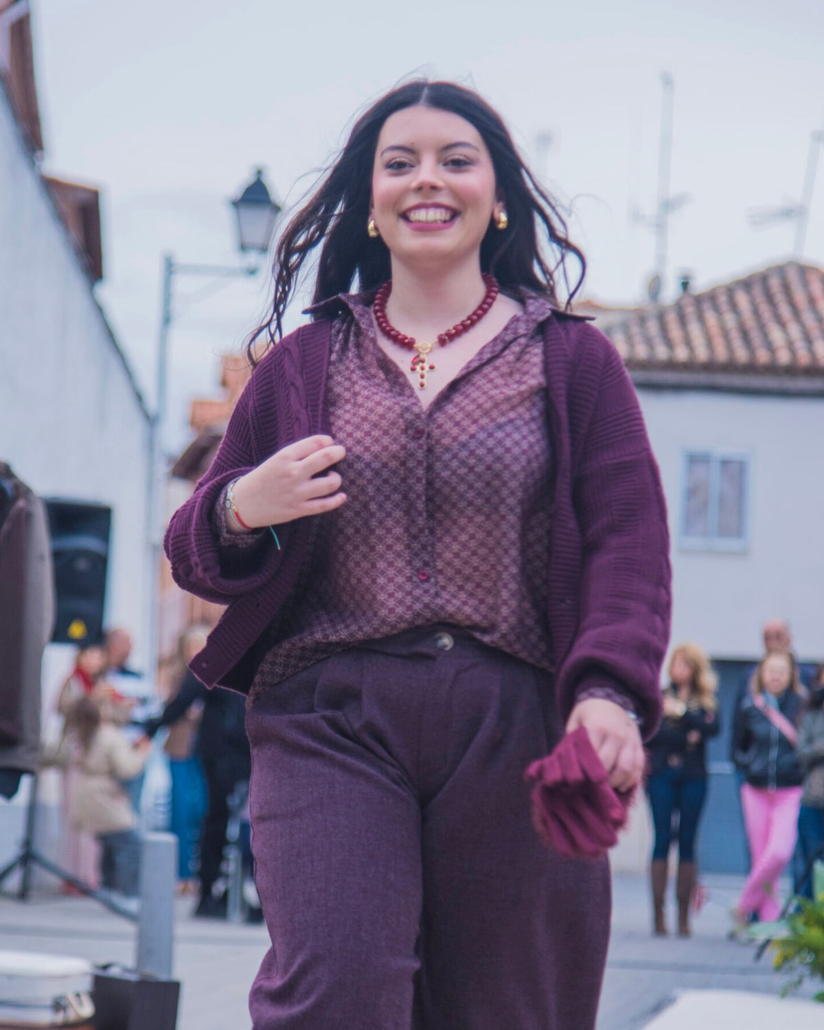 Chaqueta punto vino