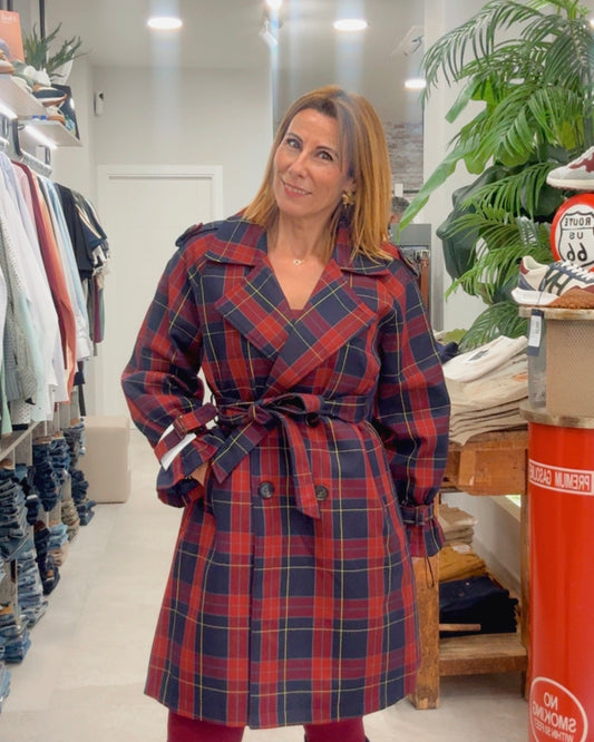 Gabardina cuadro escoces