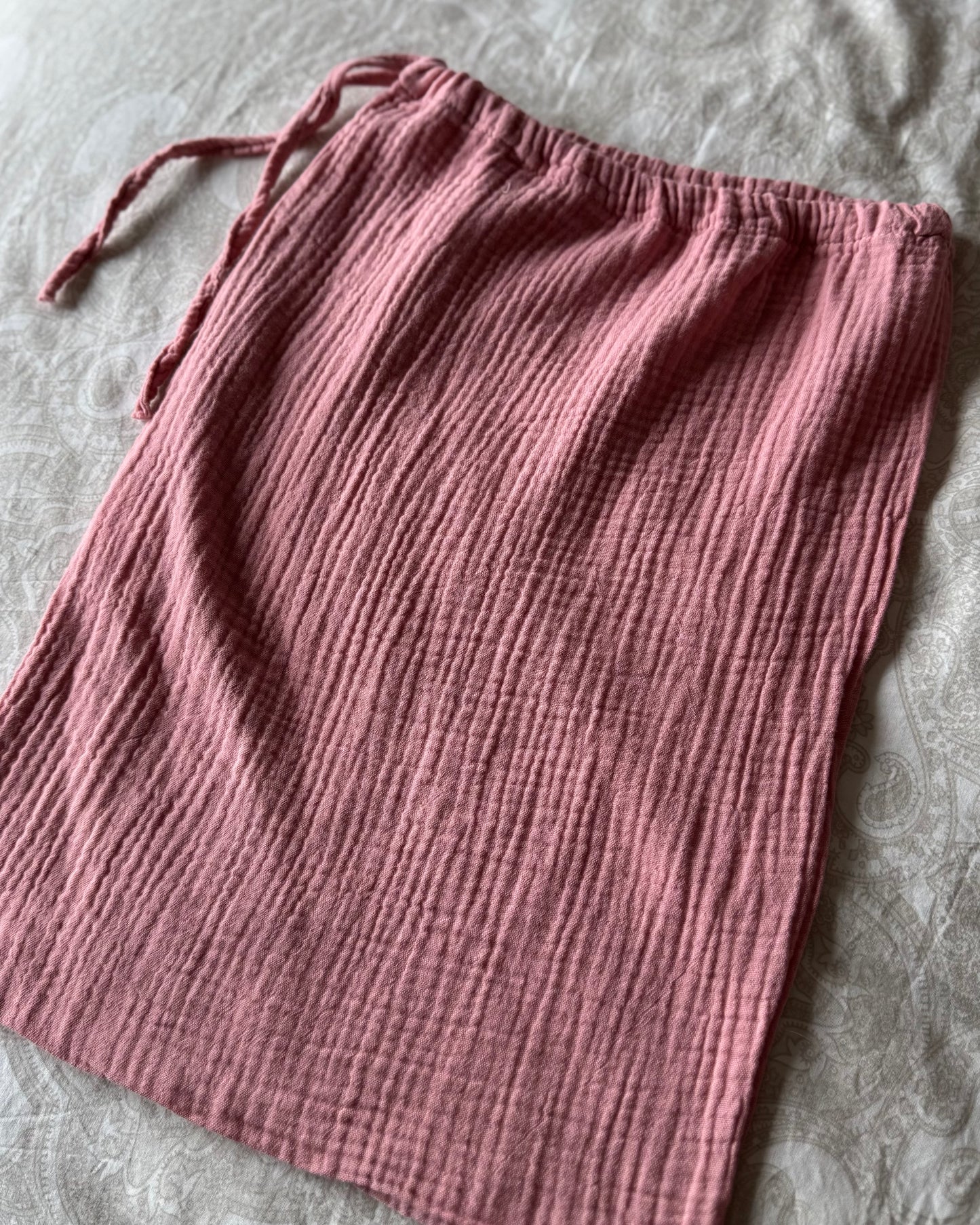Pantalon pijama bambula rosa