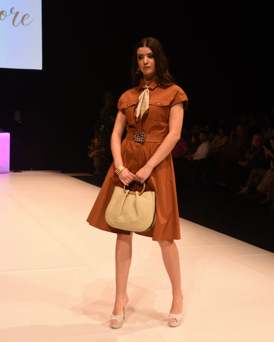 Vestido camisero Conchi tabaco