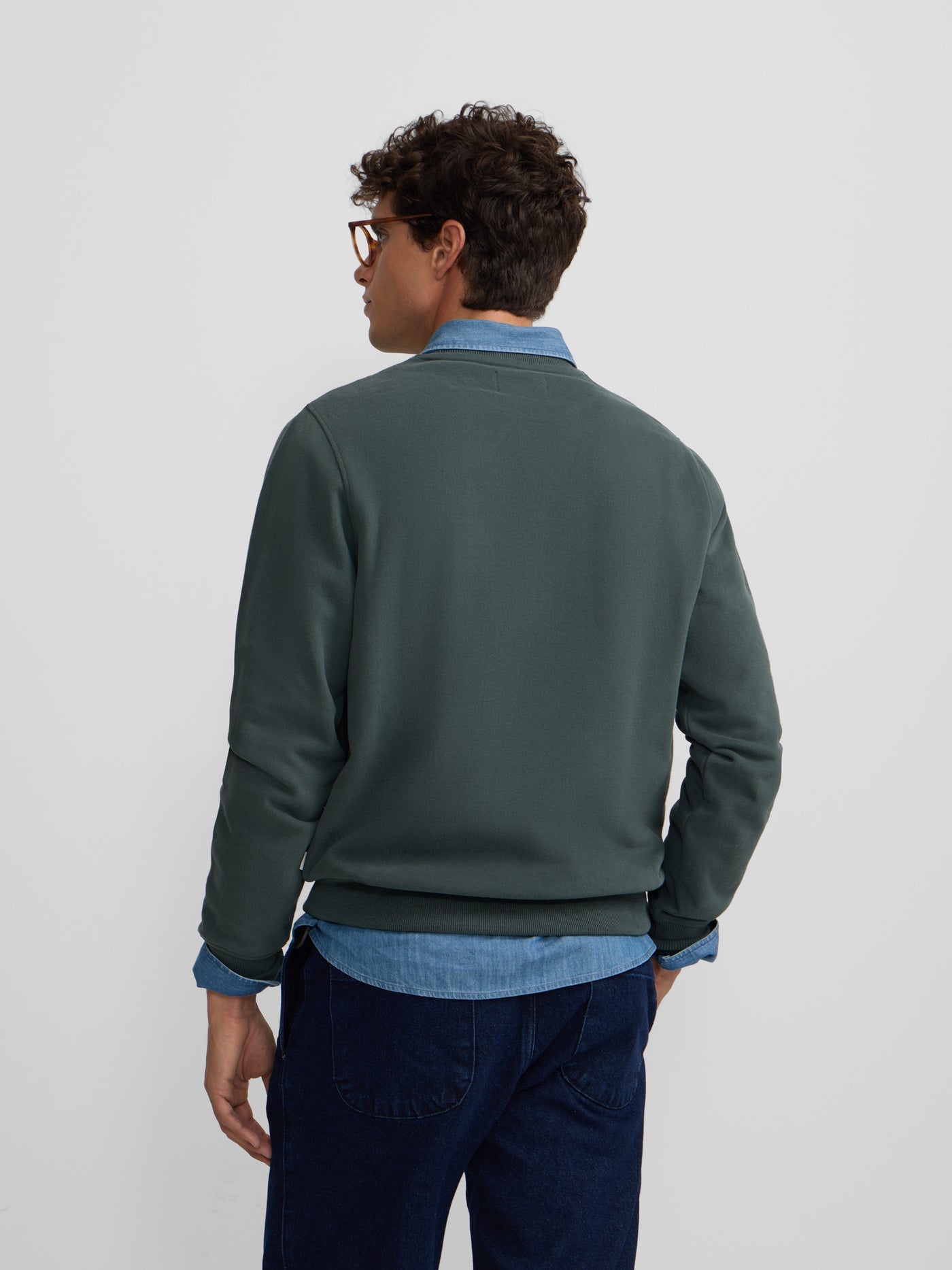 Sudadera Silbon raqueta pana verde oscuro