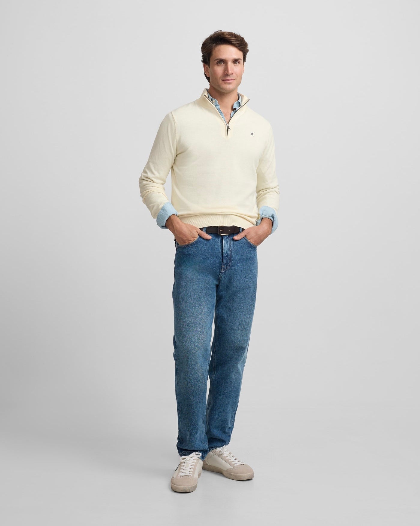 Jersey Silbon media cremallera crema