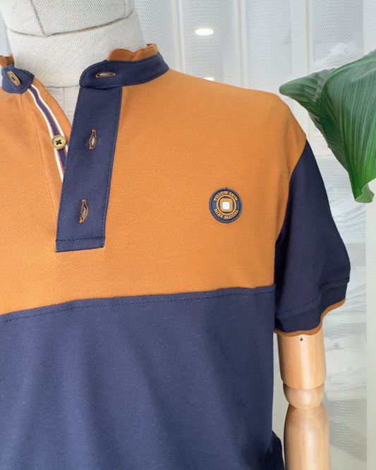 Polo Yellow Skin bicolor cuello mao