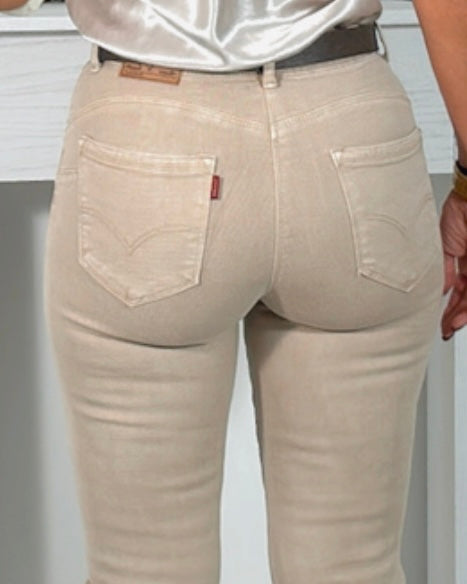 Jeans Cropped crema