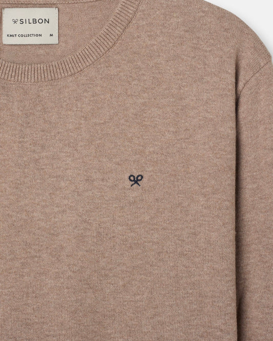 Jersey Silbon cuello redondo marrón claro
