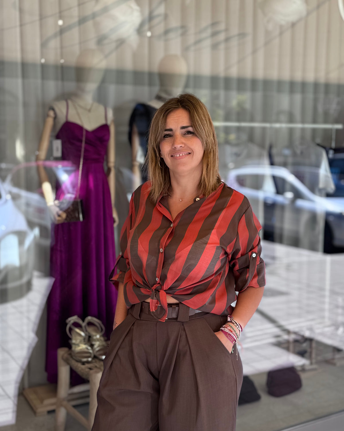 Camisa tencel rayas caldera