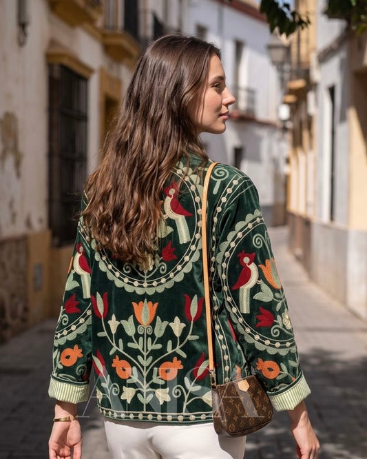 Chaqueta Madras pájaro