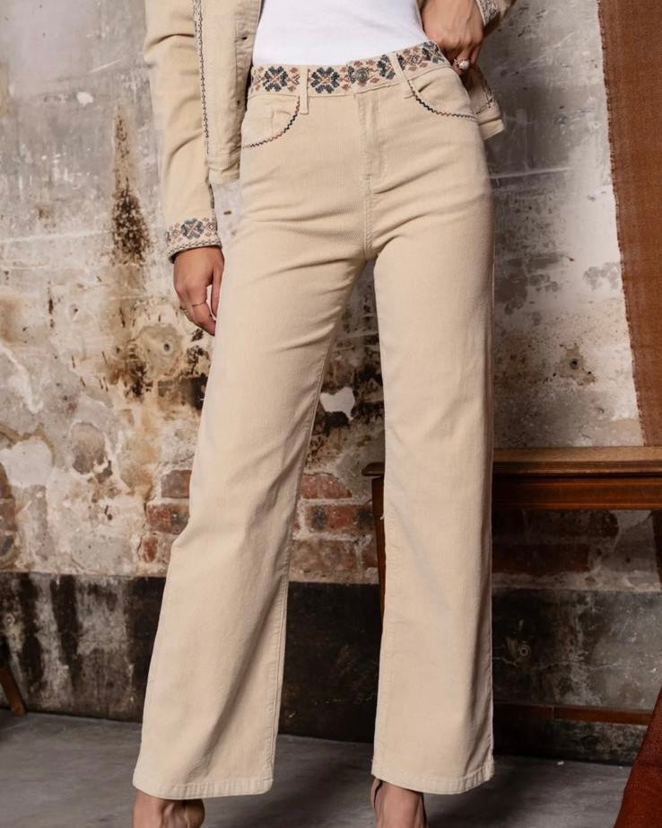 Pantalon campana micro pana