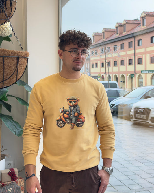 Sudadera Yellow Skin oso motero