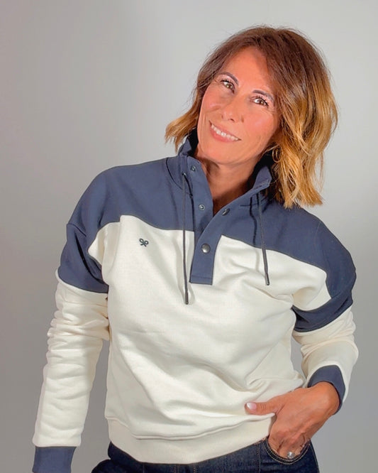 Sudadera Silbon botones marino