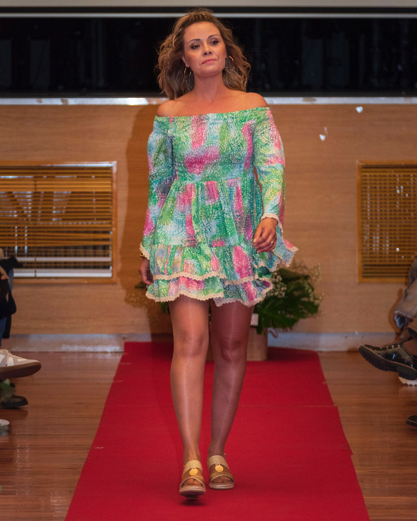 Vestido corto nido de abeja