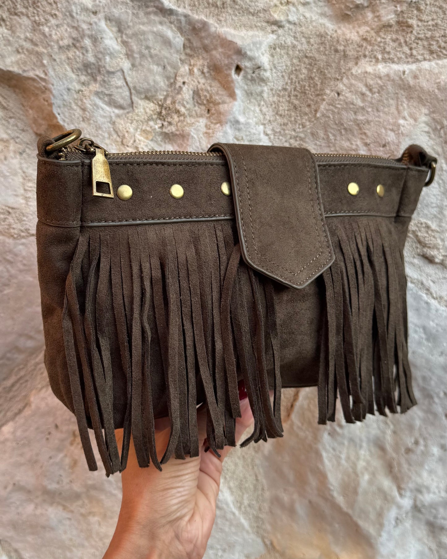 Bolso flecos antelina