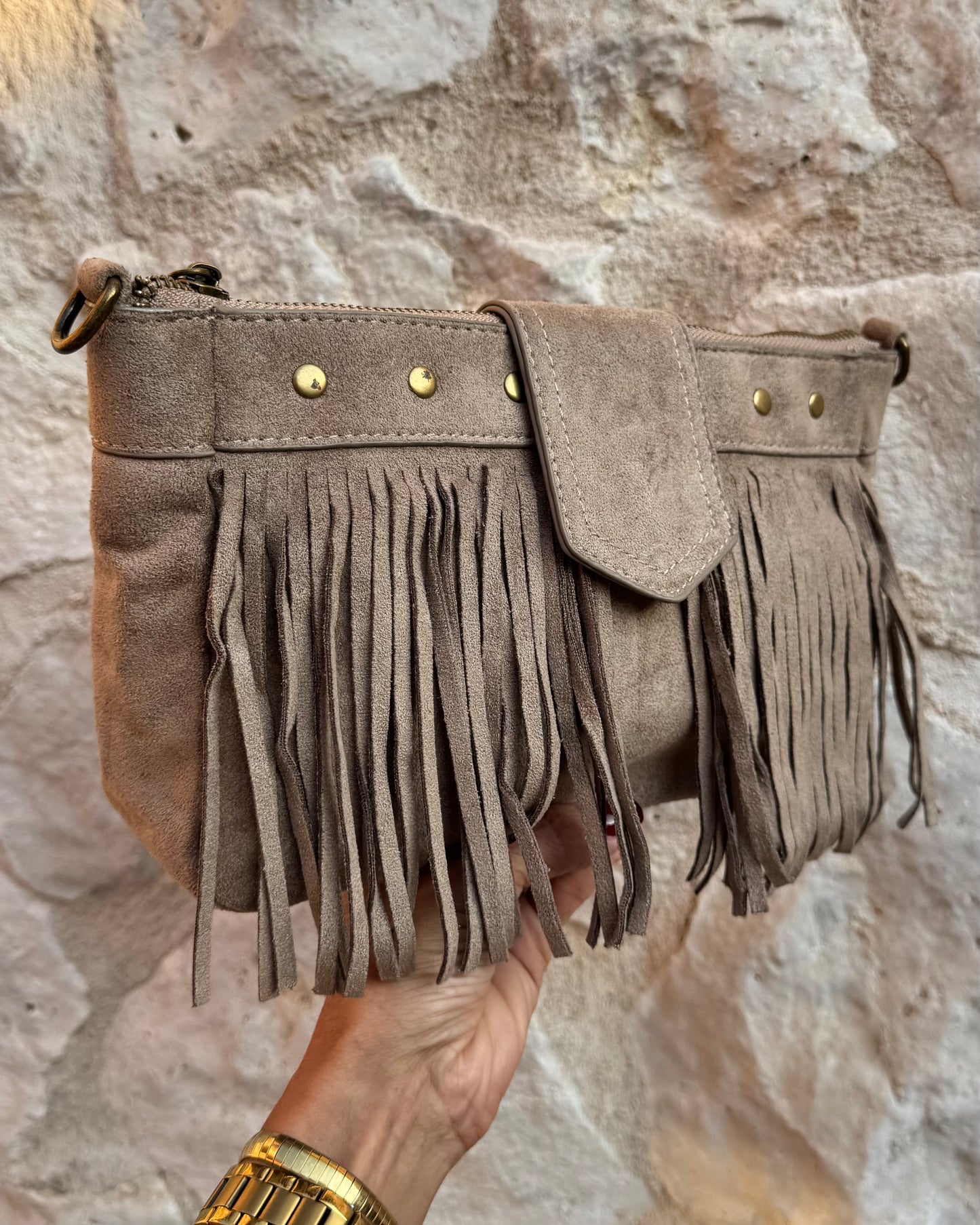 Bolso flecos antelina