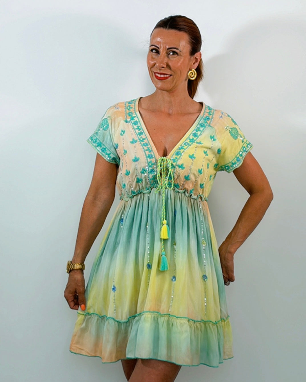 Vestido boho corto
