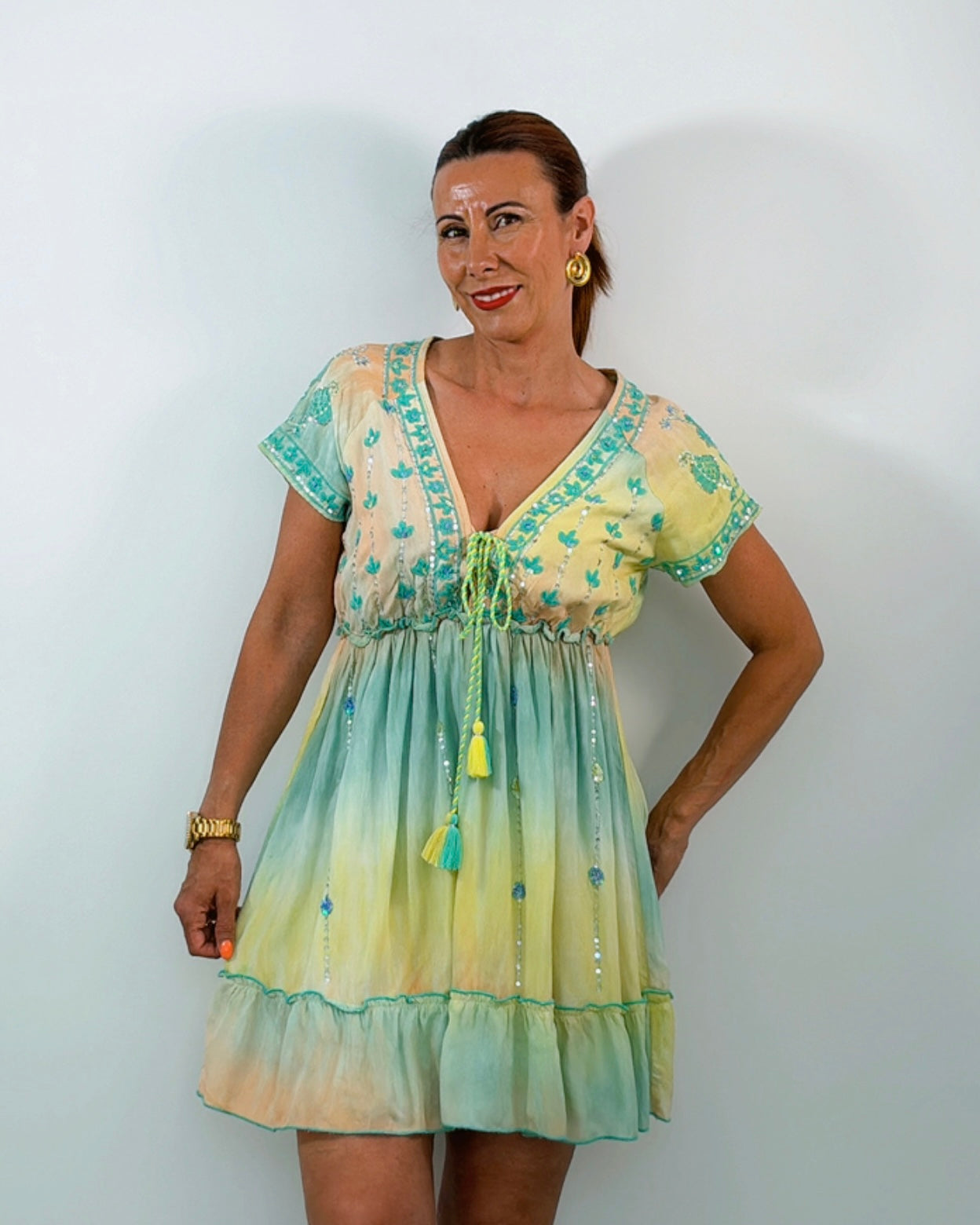 Vestido boho corto