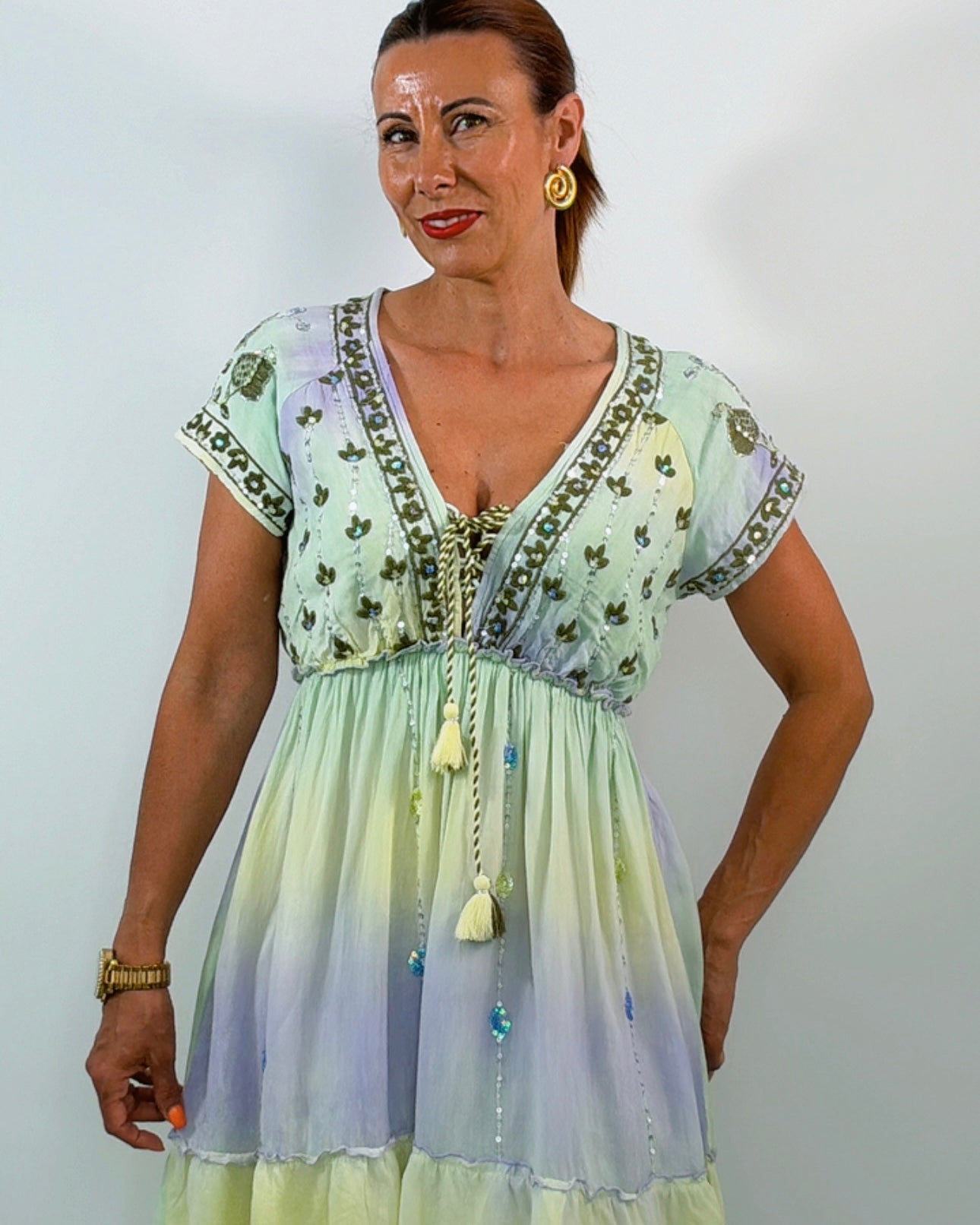 Vestido boho corto