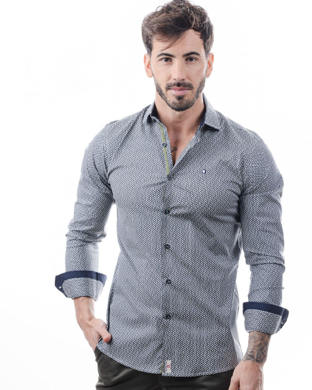 Camisa Yellow Skin geometría verde