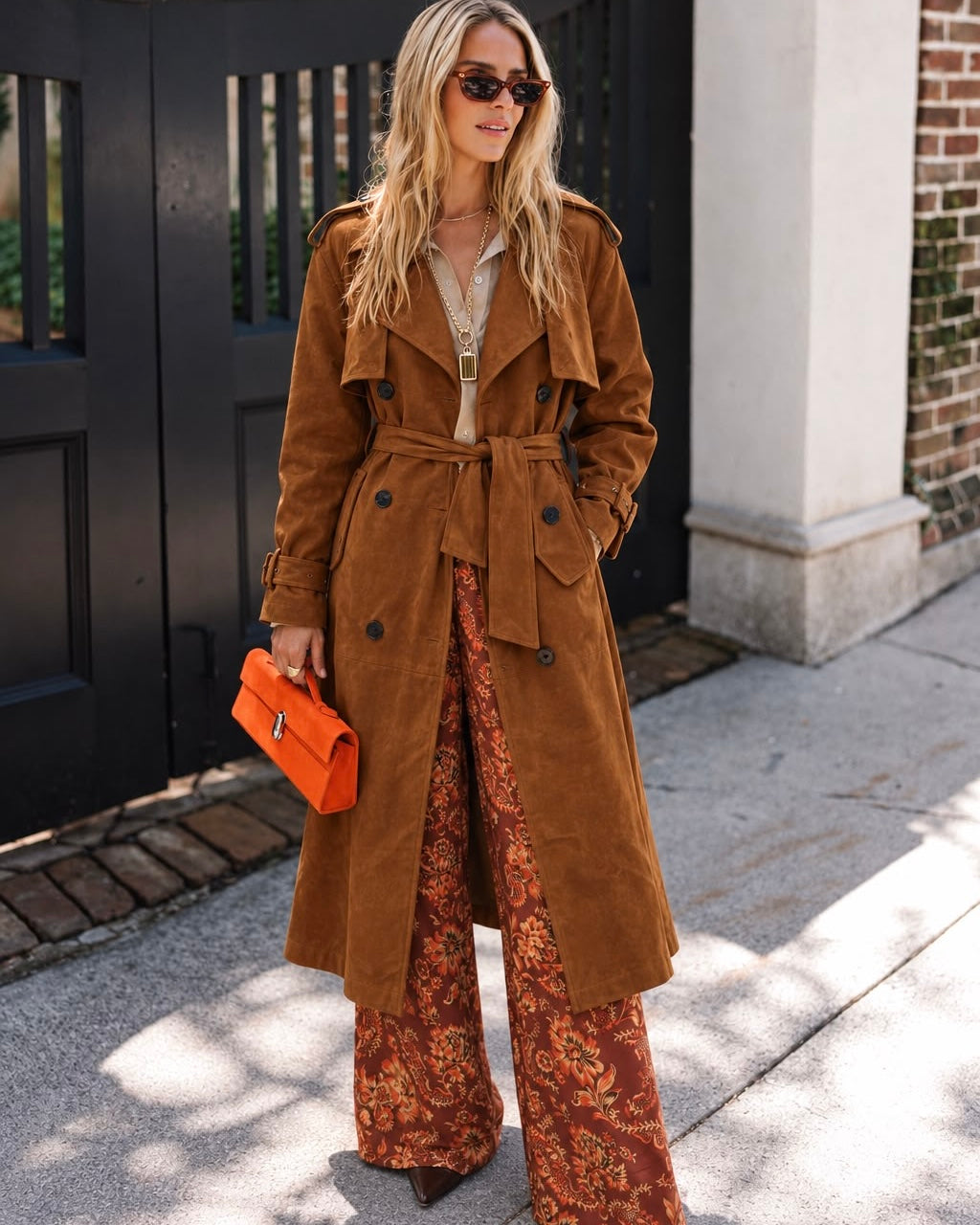 Gabardina ante caramelo