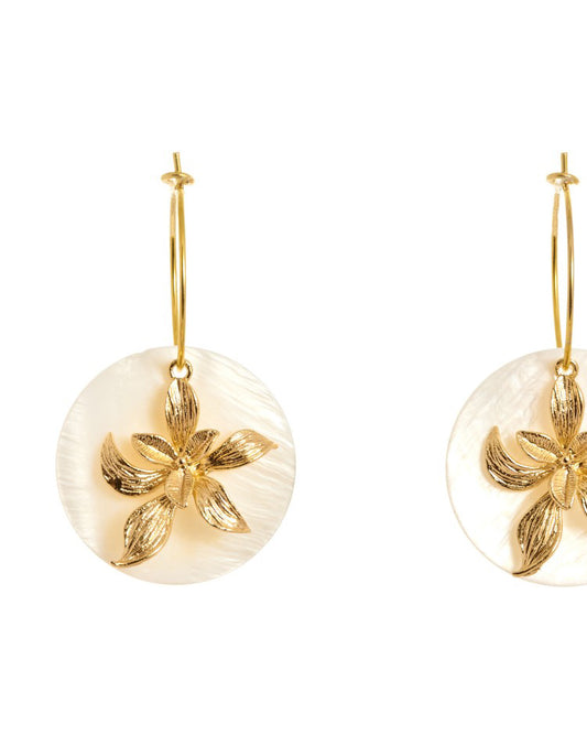 Pendiente aro y flor