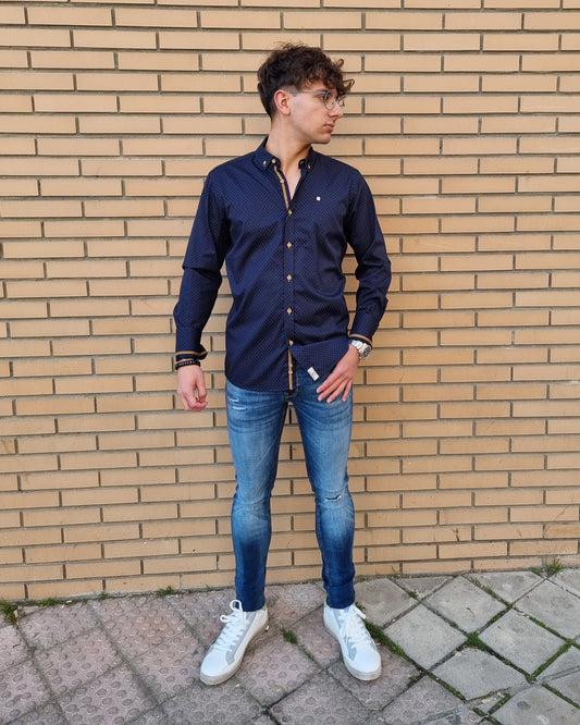 Camisa marino topitos Yellow Skin