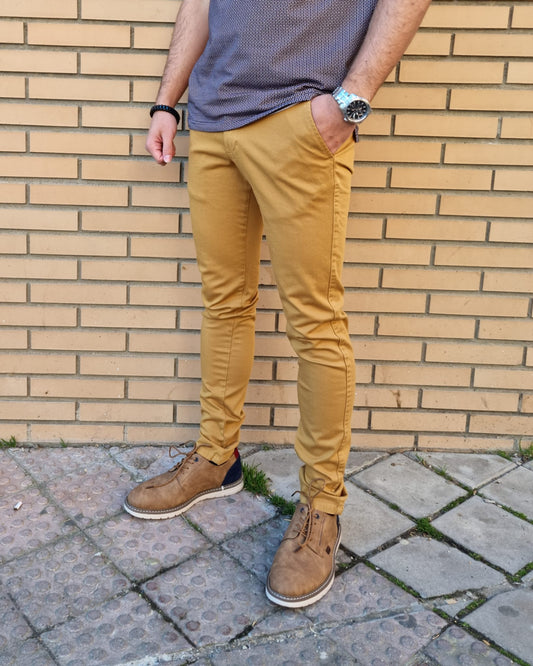 Chino mostaza Urban Button mostaza