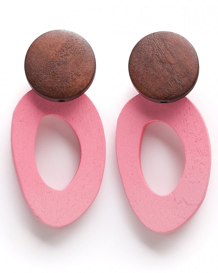 Pendiente Donut rosa
