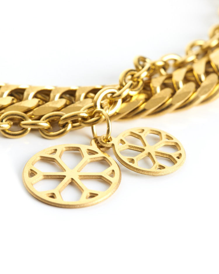 Pulsera cadena Twin dorada