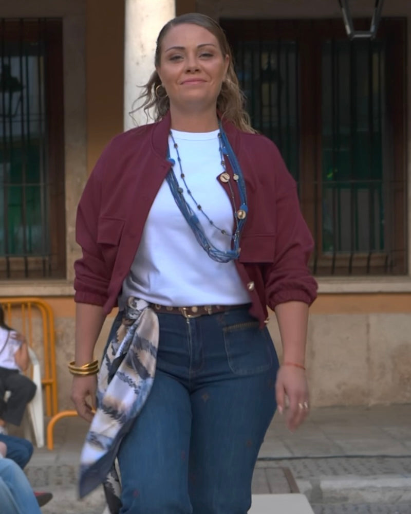 Bomber Burdeos tejido