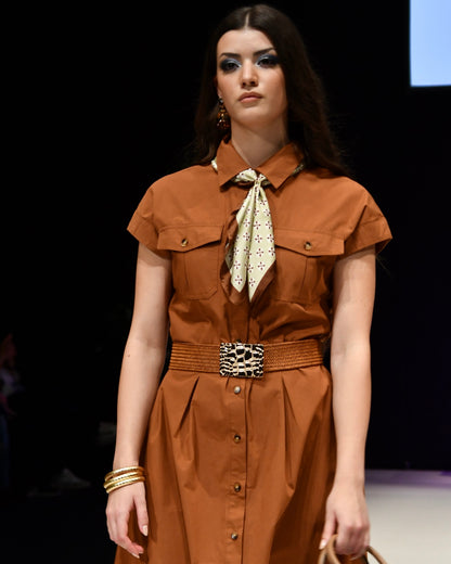 Vestido camisero Conchi tabaco