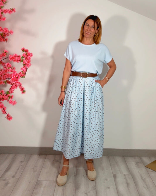 Falda lunares celeste