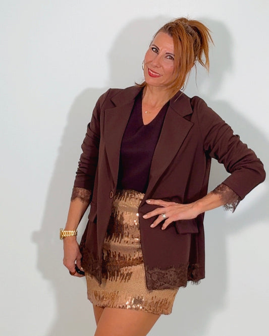 Falda lentejelas cobre