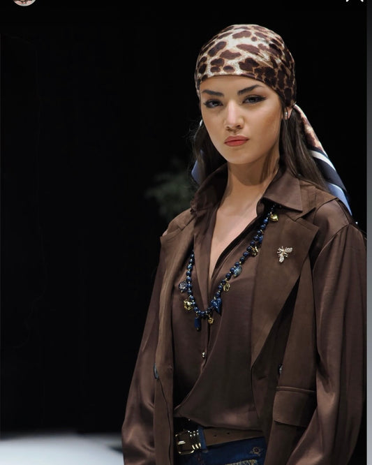 Camisa satinada marron