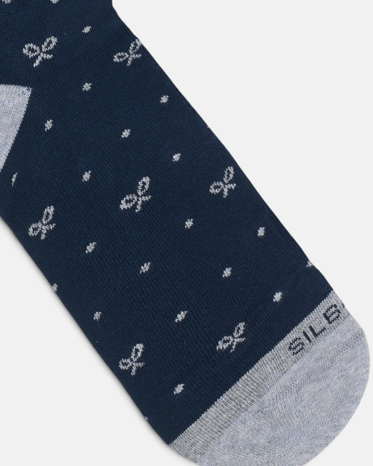 Calcetin Silbon lunares gris