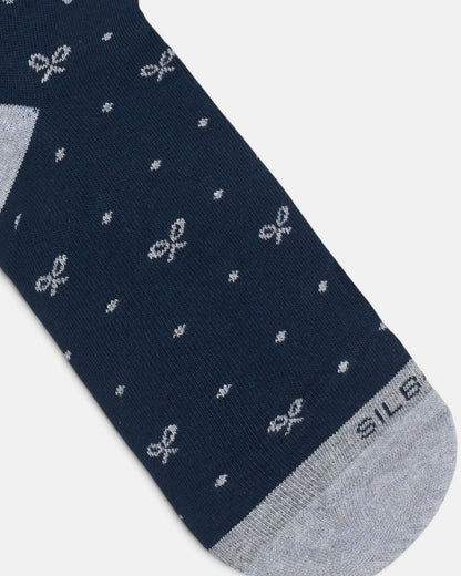 Calcetin Silbon lunares gris